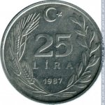25 лир 1987 г. Турция(23) - 88.1 - реверс