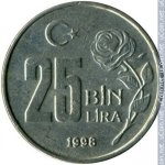 25000 лир 1998 г. Турция(23) - 88.1 - реверс