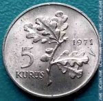 5 кирш 1971 г. Турция(23) - 88.1 - реверс