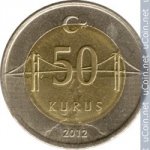 50 кирш 2012 г. Турция(23) - 88.1 - аверс