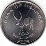 100 шиллингов 2008 г. Уганда(23) - 44.3 - аверс