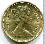 1 фунт 1984 г. Великобритания(5) -1989.8 - аверс