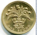 1 фунт 1984 г. Великобритания(5) -1989.8 - реверс