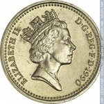 1 фунт 1990 г. Великобритания(5) -1989.8 - аверс