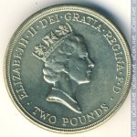 2 фунта 1995 г. Великобритания(5) -1989.8 - аверс