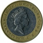 2 фунта 1997 г. Великобритания(5) -1989.8 - аверс