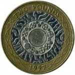 2 фунта 1997 г. Великобритания(5) -1989.8 - реверс