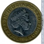 2 фунта 2007 г. Великобритания(5) -1989.8 - реверс