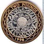 2 фунта 1998 г. Великобритания(5) -1989.8 - реверс