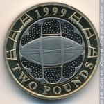 2 фунта 1999 г. Великобритания(5) -1989.8 - реверс