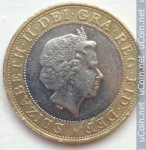 2 фунта 2000 г. Великобритания(5) -1989.8 - реверс