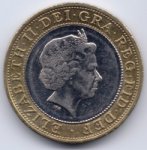 2 фунта 2009 г. Великобритания(5) -1989.8 - аверс