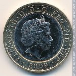 2 фунта 2009 г. Великобритания(5) -1989.8 - аверс