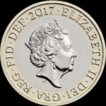 2 фунта 2017 г. Великобритания(5) -1989.8 - реверс