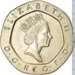 20 пенсов 1993 г. Великобритания(5) -1989.8 - аверс