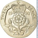 20 пенсов 1993 г. Великобритания(5) -1989.8 - реверс