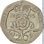 20 пенсов 1995 г. Великобритания(5) -1989.8 - реверс
