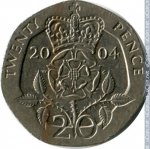 20 пенсов 2004 г. Великобритания(5) -1989.8 - реверс