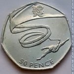 50 пенсов 2011 г. Великобритания(5) -1974.6 - реверс