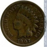 1 цент 1907 г. США(21) - 2215.1 - реверс