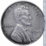1 цент 1943 г. США(21) - 2215.1 - реверс