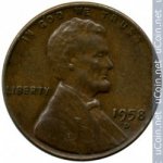 1 цент 1958 г. США(21) - 2215.1 - реверс