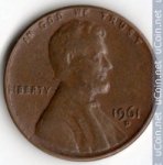 1 цент 1961 г. США(21) - 2215.1 - реверс