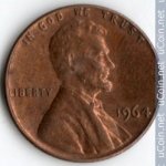 1 цент 1964 г. США(21) - 2215.1 - реверс