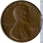 1 цент 1982 г. США(21) - 2215.1 - реверс