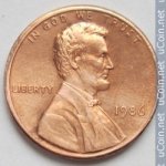 1 цент 1986 г. США(21) - 2215.1 - реверс