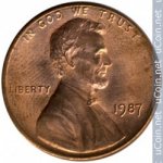 1 цент 1987 г. США(21) - 2215.1 - реверс