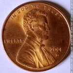 1 цент 2001 г. США(21) - 2215.1 - аверс