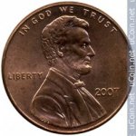 1 цент 2007 г. США(21) - 2215.1 - реверс