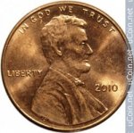 1 цент 2010 г. США(21) - 2215.1 - реверс