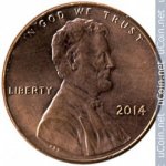 1 цент 2014 г. США(21) - 2215.1 - реверс