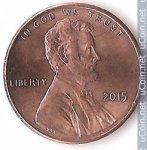 1 цент 2015 г. США(21) - 2215.1 - реверс