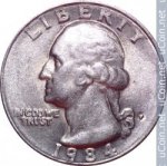 25 центов 1984 г. США(21) - 2215.1 - аверс