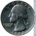 25 центов 1966 г. США(21) - 2215.1 - реверс
