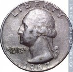 25 центов 1967 г. США(21) - 2215.1 - реверс