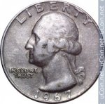 25 центов 1967 г. США(21) - 52935 - реверс