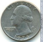 25 центов 1973 г. США(21) - 2215.1 - реверс