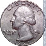 25 центов 1981 г. США(21) - 2215.1 - реверс