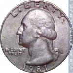 25 центов 1981 г. США(21) - 52935 - реверс