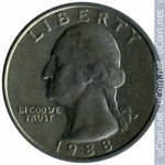 25 центов 1988 г. США(21) - 2215.1 - реверс