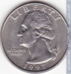 25 центов 1997 г. США(21) - 52935 - реверс