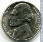5 центов 1981 г. США(21) - 2215.1 - реверс