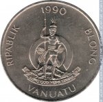 50 вату 1990 г. Вануату(3) -5.7 - аверс