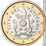 1 евро 2019 г. Ватикан(4) -86487 - аверс