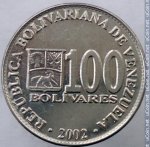 100 боливар 2002 г. Венесуэла(4) - 27.4 - аверс
