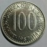 100 динаров 1987 г. Югославия(27) - 17.5 - аверс